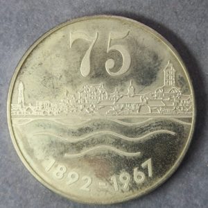 Namibia - South West Africa - 75th anniversary of Swakopmund 1892-1967 silver medal