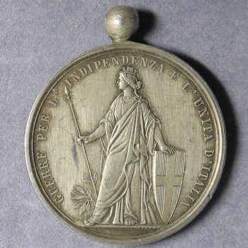 Italy Reunification 1860 Military Medal - Victor Emanuel II silver byD Canzani