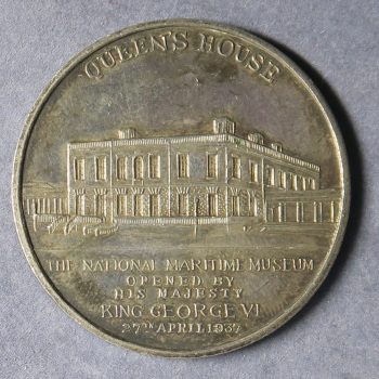1937 George VI Coronation medal opening of National Maritime Museum at queens House