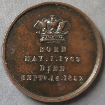 Bronze Medal commemorating the death of the Duke of Wellington