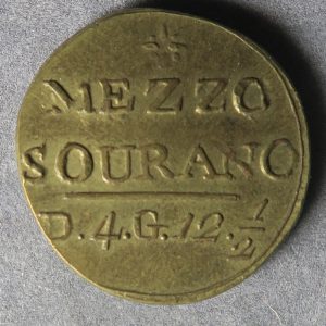 Italy Brass coin weight to weigh Milan Half Sovrano