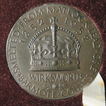 Derbyshire medal made from Matlock Lead - Duychy of Lancaster 1852-1952 Barmote Courts Wirksworth