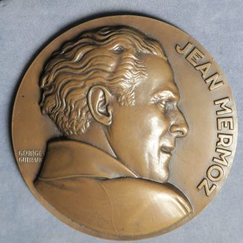 Art Deco Jean Mermoz bronze medal Aviation by Georges Guiraud - High relief