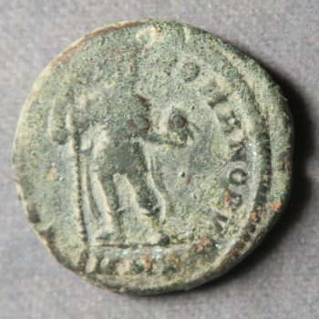 Roman bronze coin Gloria Romanorum standing figure Arcadius