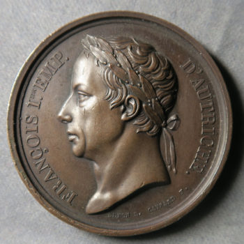 France Visit of Francis Ist of Austria to Monnaie de Paris 1814 bronze medal