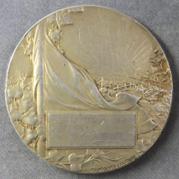 Art Nouveau silver medal "PATRIA" by Hippolyte Lefebvre