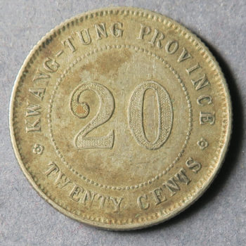 China Kuangtung 20 cent year 10 Guangdong 1921 silver coin