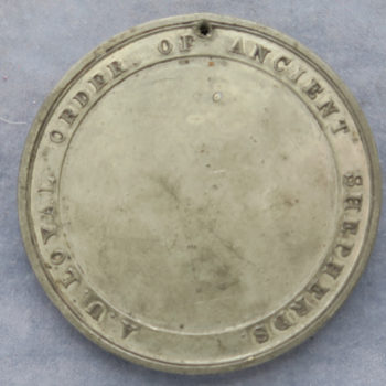 A.U. LOYAL ORDER OF ANCIENT SHEPHERDS pewter medal c. 1850