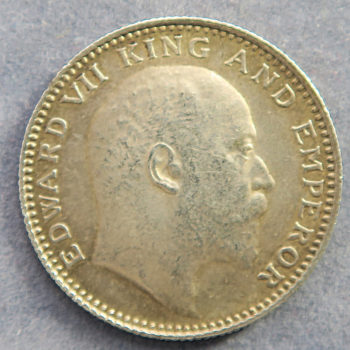 India Edward VII 1910 Bombay Mint 1/2 Rupee silver