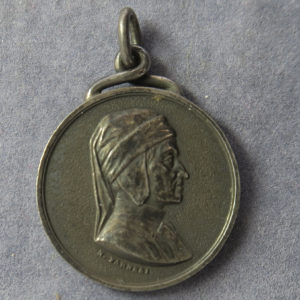 Dante medal portrait medal silver by N Farnesi