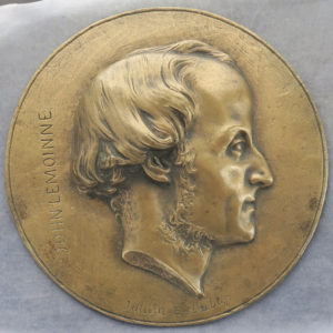 Bronze cast portrait of John Lemoinne by Juliette Dubufe France