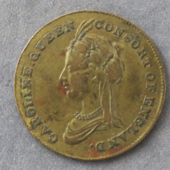 Marriage of Caroline to Prince George 1795 Brass counter medal