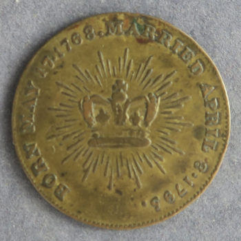 Marriage of Caroline to Prince George 1795 Brass counter medal