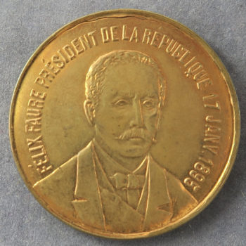 France shell card medal Felix Faure President 1895 visit to Marseilles in 1896