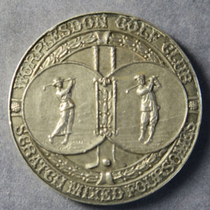 Worplesdon Golf Club - Scratch Mixed Foursomes silver price medal 1937 hallmark