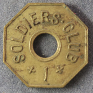India Token Assam. Soldiers Club Shillong 1 Anna - WW2 period military