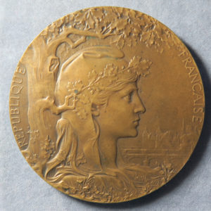 Paris Exhibition 1900 bronze prize medal - Olympic Games related by Chaplain Art Nouveau