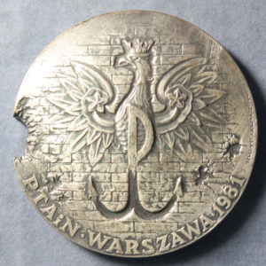 Poland commemoration of Warsaw Ghetto battle 1944 - 1981 medal by A Markowiecz, 