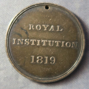 Royal Institution 1819 silver pass named Dr Maclagan