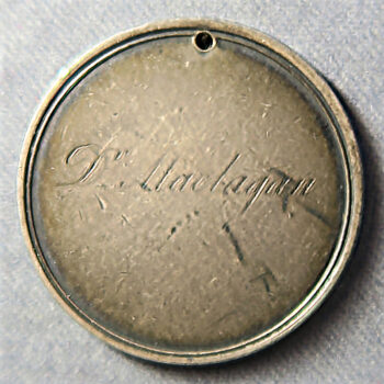 Royal Institution 1819 silver pass named Dr Maclagan
