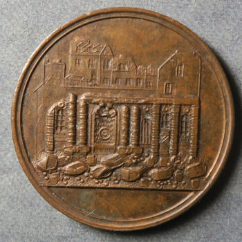 Medal commemorating a fire at the Chateau d'Eau - Paris during 1848 Revolution