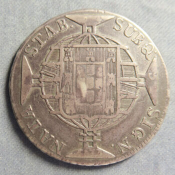 Brazil silver 960 Reis 1821 countermarked R