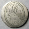 William III crown (1696) nicely engraved MJ Janry 18 1754 - Love or Birth token