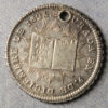 Bolivia silver proclamation medal 1826 1 Real / 1 sol size holed Bolivian Constitution