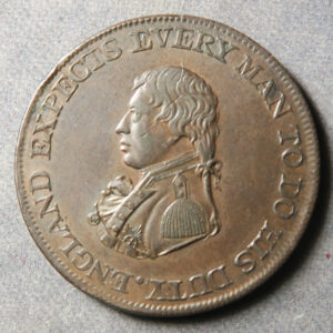Nelson 1812 halfpenny Withers 1590a British Naval Halfpenny