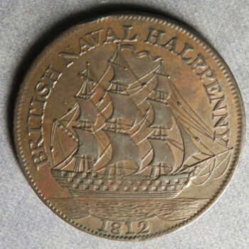 Nelson 1812 halfpenny Withers 1590a British Naval Halfpenny