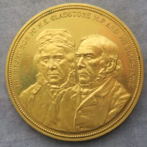 Golden Wedding Anniversary William Gladstone gilt medal BHM3372