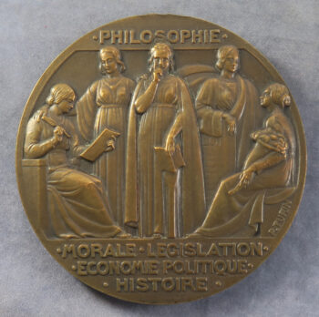 France Academie Sciences Morales Politiques 1932 bronze medal P Turin Art Deco