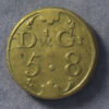 British brass coin weight to weigh Guinea - Dwt Gr 5 8 / G III R Withers 1948D