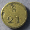 British brass coin weight to weigh Guinea - S 21 with 4.3mm. S Withers -