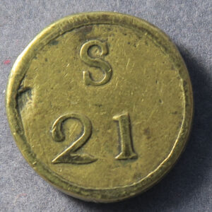 British brass coin weight to weigh Guinea - S 21 with 4.3mm. S Withers -