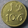 British brass coin weight to weigh Half Guinea - S D 10 6 Withers 1671g
