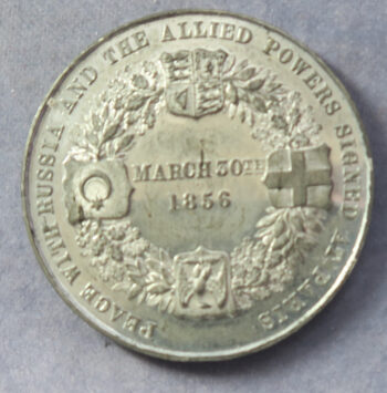 Pewter medal - Peace of Paris after the Crimea War 1856