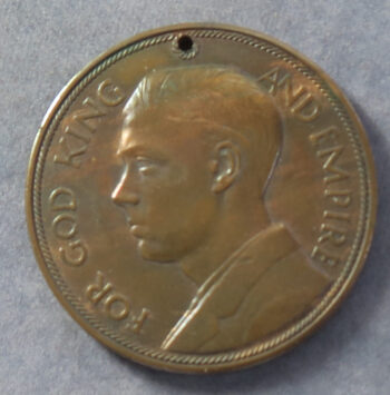 Empire Day May 24th - Edward Prince of Wales bronze medal holed for wearing - later Ed VIII