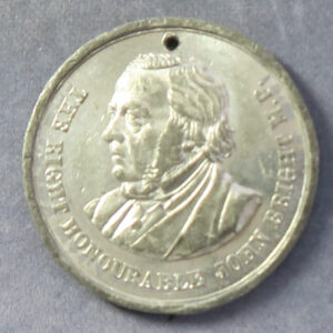 Pewter medal - John Bright 25 years as NP for Birmingham 1857-1882