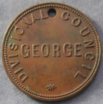 South Africa - George Divisional Council - 1 Day token / pass numbered