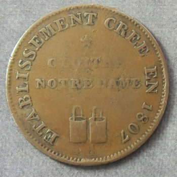 France PARIS Notre-Dame One way Clarified and purified water 1809 token