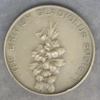 The British Gladiolus Society - silver prize medal 1927 to Mrs HW Hall (