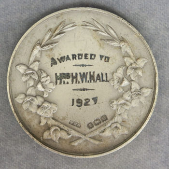The British Gladiolus Society - silver prize medal 1927 to Mrs HW Hall (