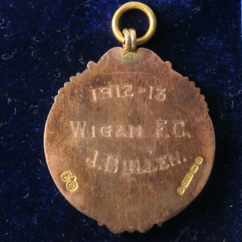 Rugby League gold medal - Northen Rugby Combination won by J Bullen Wigan FC 1912-13