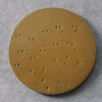 Aluminium Calendar Medal1904-25 - advertising Lake's Combs Belts &c.