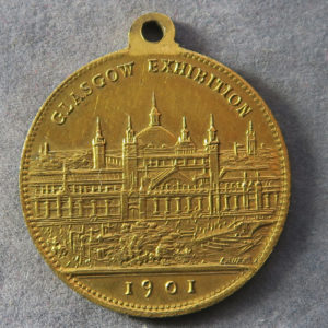 1901 Glasgow Exhibition souvenir medal depicting Kelvingrove