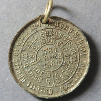Wales Cardiff Church of England Sunday School Centenary medal 1880 - pewter medal