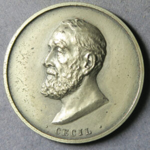 1905 Dorset Natural History & Antiquarian Field Club silver medal obv. portrait of Cecil