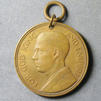 GB Empire Day - bronze medal - portrait of Edward as PoW (later Edward VIII)