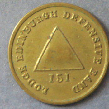 Scotland Masonic token penny, Lodge Edinburgh Defensive Band 151